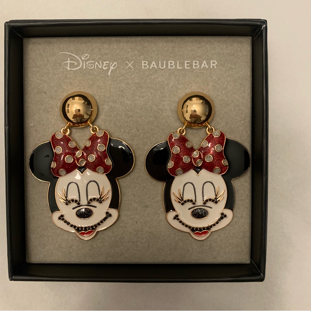 Disney X Baublebar - Minnie Mouse Gold Lashes Red Bow Earrings 34$